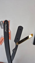 Black & Gold-Tone Barber Shavette with Storage Pouch