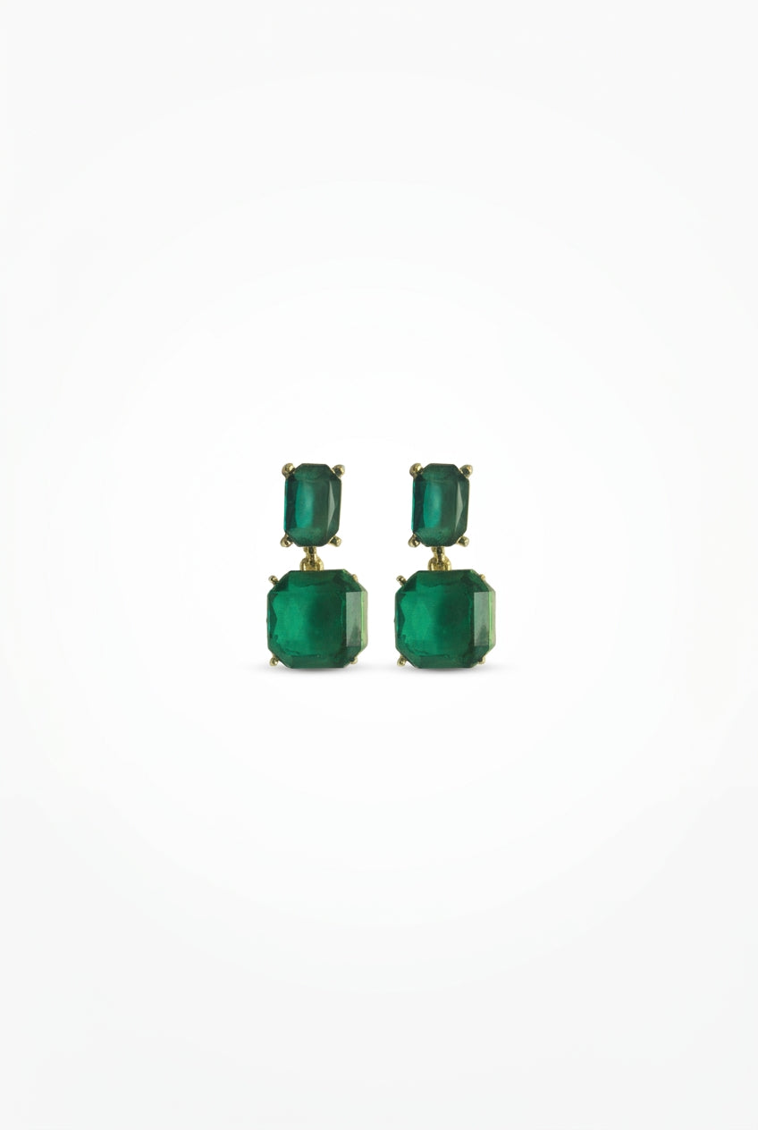Green stone earrings