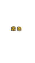 Golden Glow Yellow Halo Stud Earrings