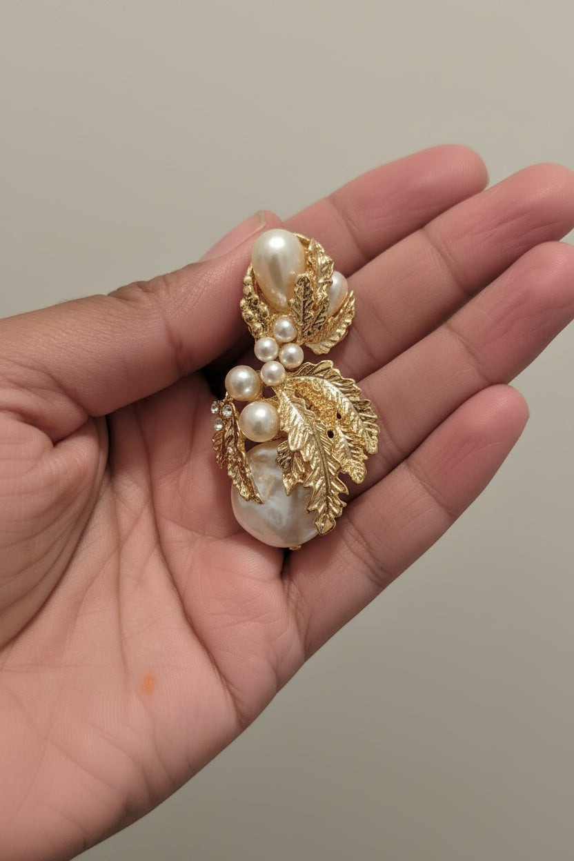 Rose Pink and Golden Earrings