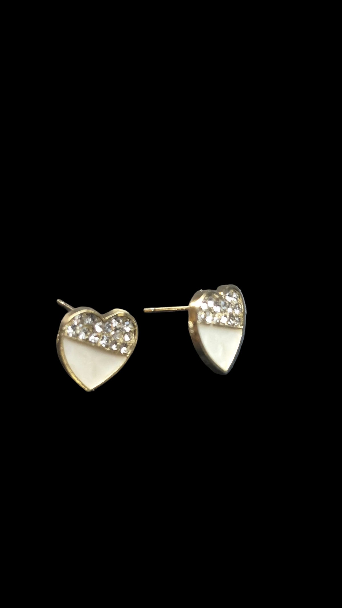 Crystal Pavé Heart Stud Earrings