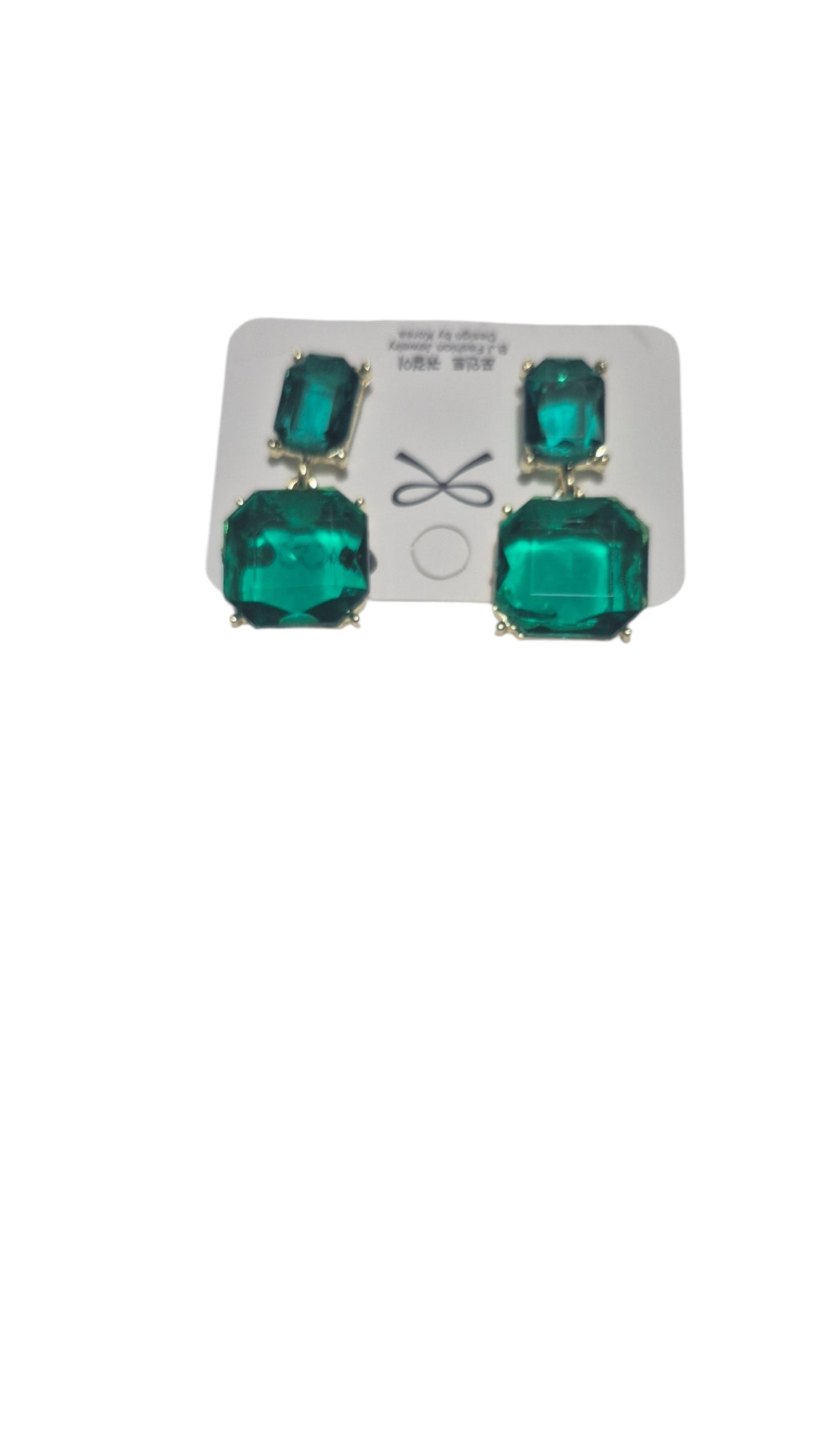 Green stone earrings