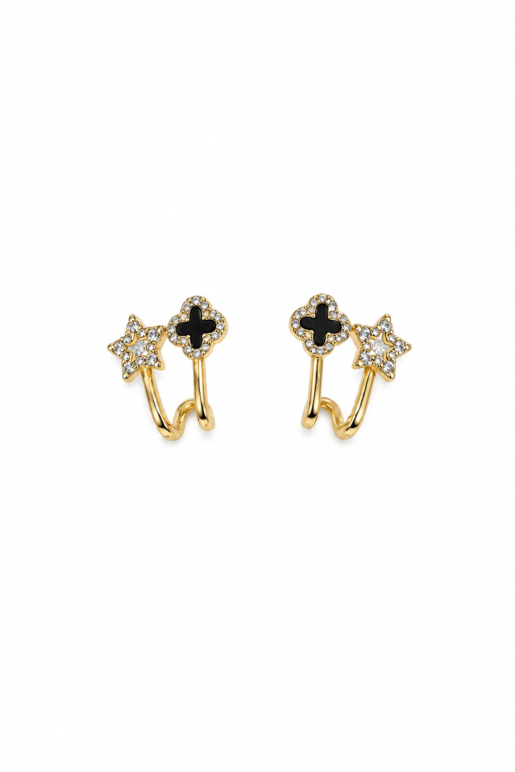 Crystal Clover & Star Earrings