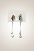 Leaf & Pearl Drop Earrings