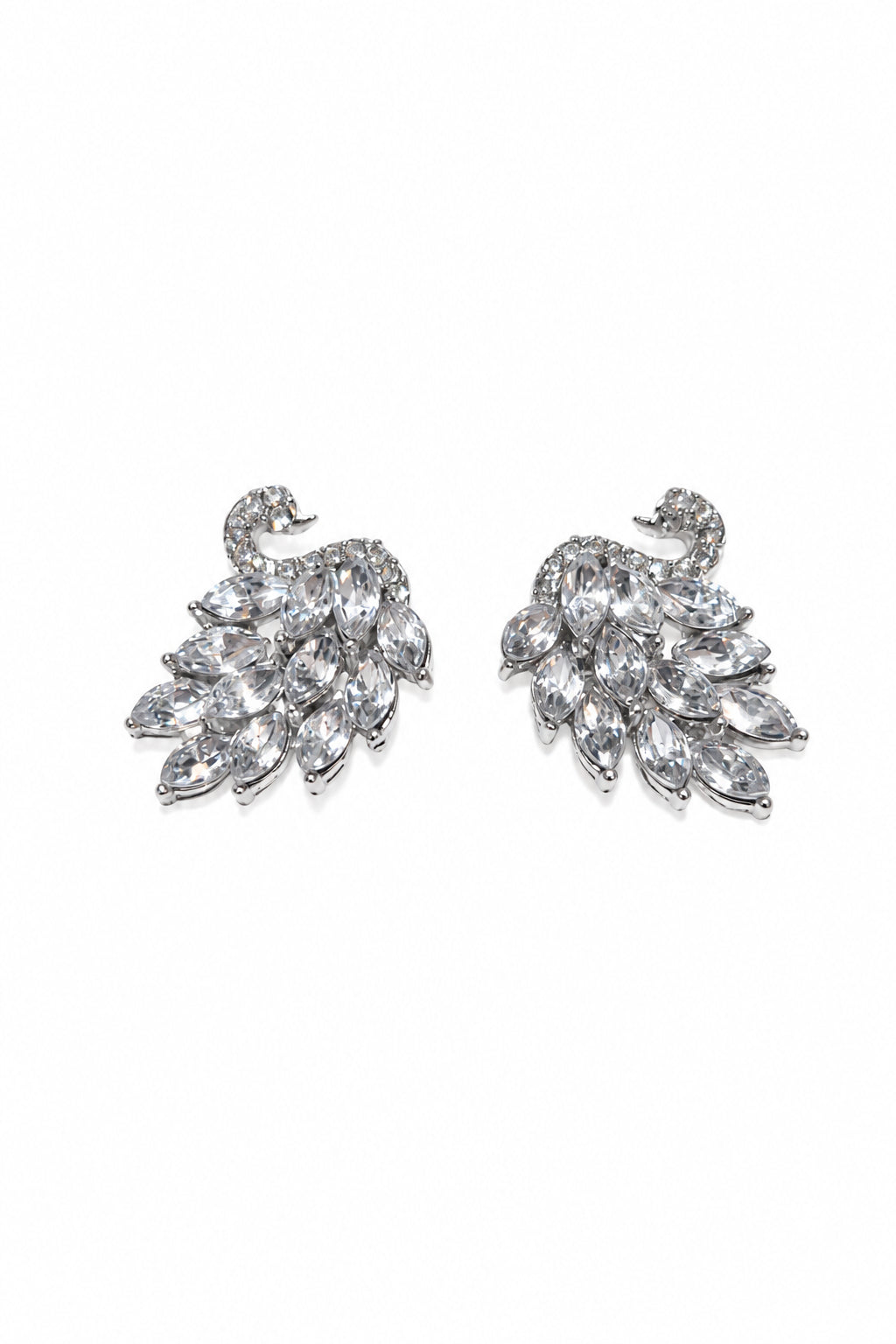 Crystal Swan Earrings – S925 Sterling Silver