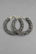 Sparkling Textured Hoop Earrings