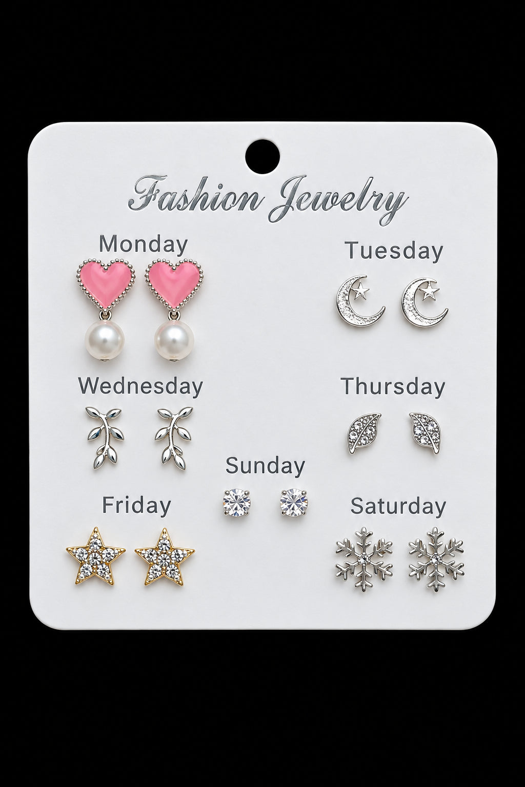 Days of the Week Earring Set – 7 Pairs