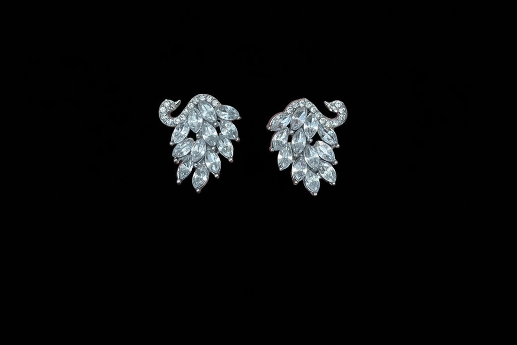 Crystal Swan Earrings – S925 Sterling Silver