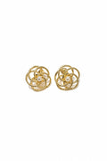 Golden Rose Pearl Stud Earrings