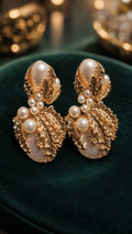 Rose Pink and Golden Earrings