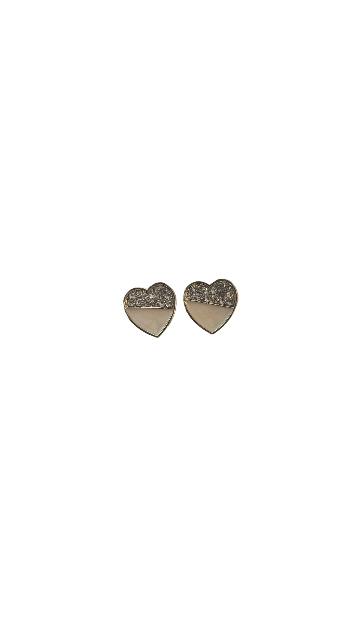 Crystal Pavé Heart Stud Earrings